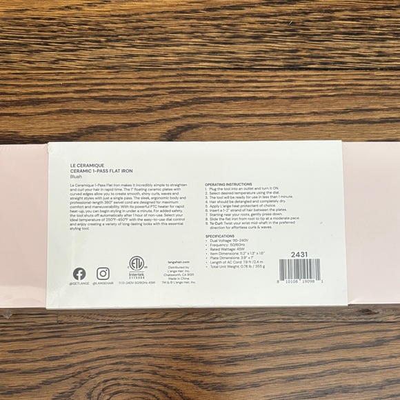 L'ange Le Ceramique Flat Iron in Pink - Picture 3 of 4